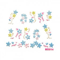 3D Nail Stickers – Blumen Blau